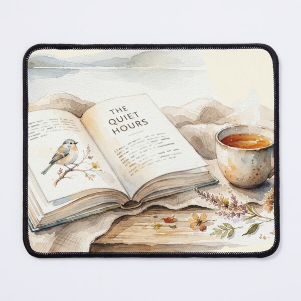 Item preview, Limited Edition "End of Summer" Minimalist Watercolor Book and Tea Art Print designed and sold by GrabaHuk.