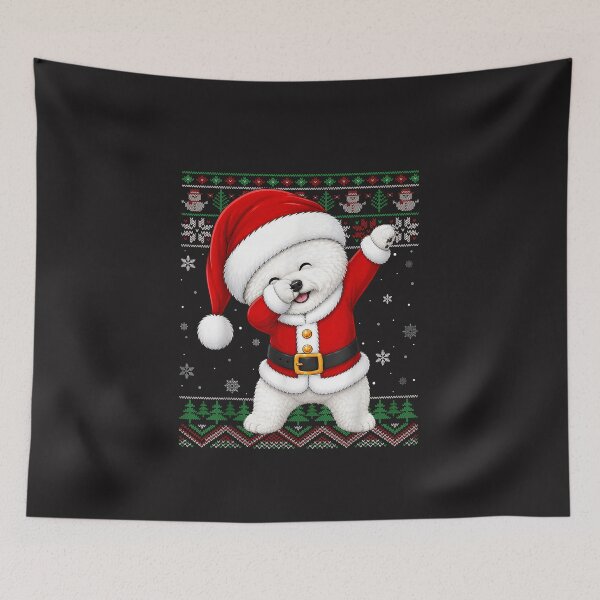 Item preview, Funny Bichon Frise Christmas Dab Vintage Ugly Sweater Santa Dog Design designed and sold by kiralynstration.