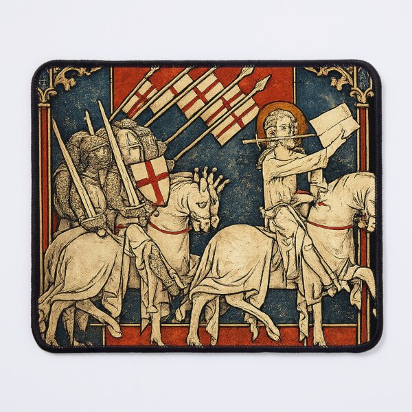 Item preview, The Armed Pilgrimage, Medieval Crusader Knights Manuscript Art. T-Shirt, HEMA, re-enactment designed and sold by blackdoggdesign.