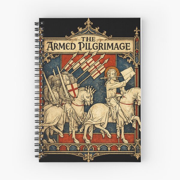 Item preview, The Armed Pilgrimage, Medieval Crusader Knights Manuscript Art. T-Shirt, HEMA, re-enactment designed and sold by blackdoggdesign.