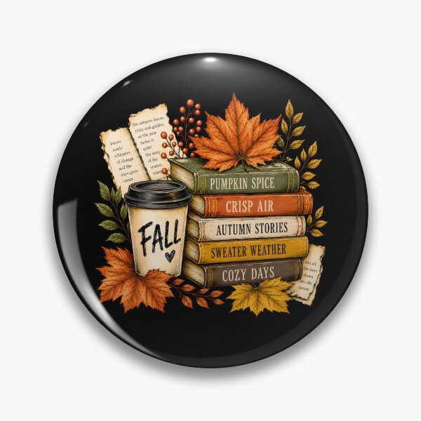 Item preview, Cozy Autumn Book Stack and Coffee designed and sold by yobochart.