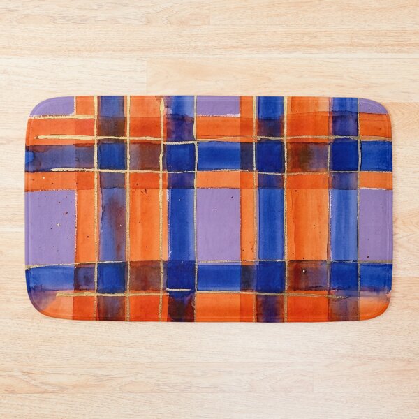 Item preview, Blue Orange Plaid Pattern  designed and sold by GraphicsClub.