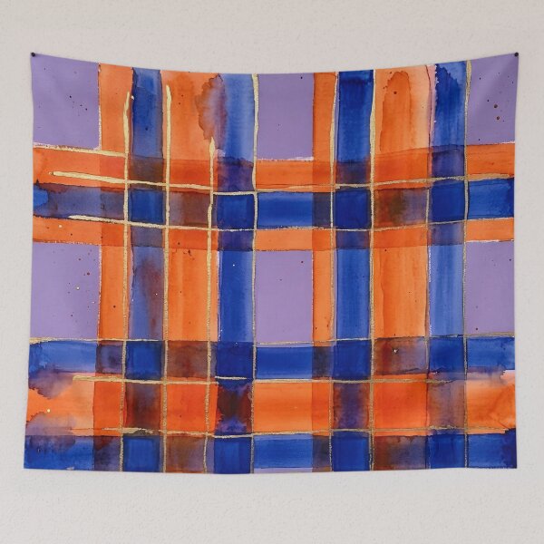 Item preview, Blue Orange Plaid Pattern  designed and sold by GraphicsClub.