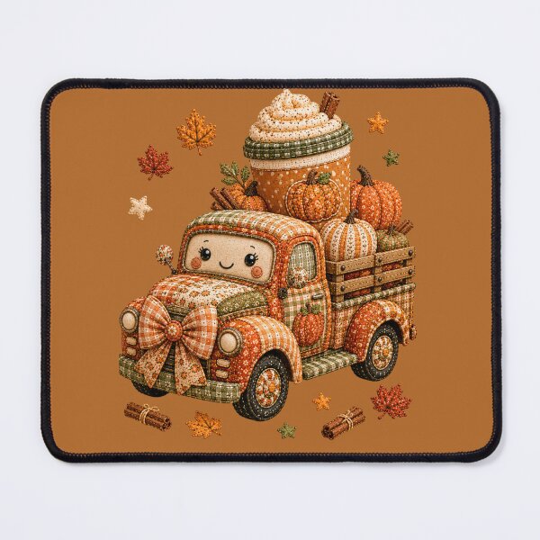 Item preview, Cute Autumn Pumpkin Spice Latte Vintage Patchwork Truck designed and sold by DecoVibe.