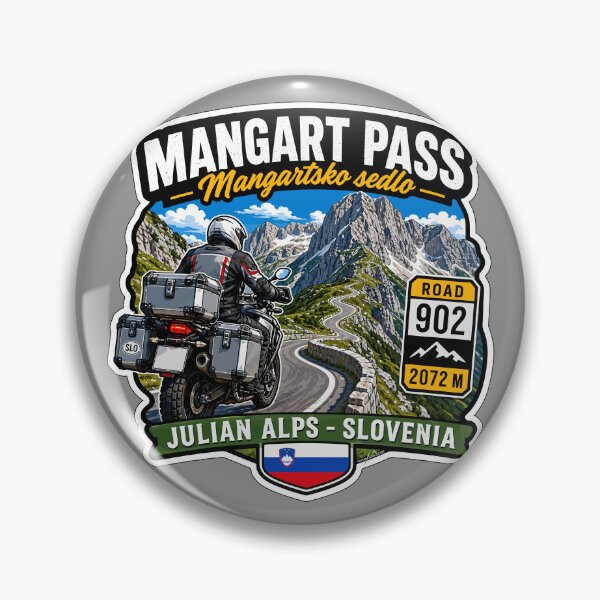 Item preview, Mangart Pass Julian Alps Slovenia Motorcycle Sticker TShirt 03 designed and sold by OuterShellUK.