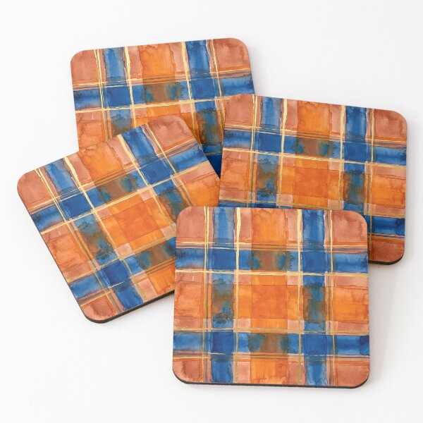 Item preview, Blue Orange Plaid Pattern  designed and sold by GraphicsClub.