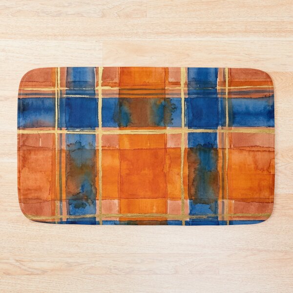 Item preview, Blue Orange Plaid Pattern  designed and sold by GraphicsClub.