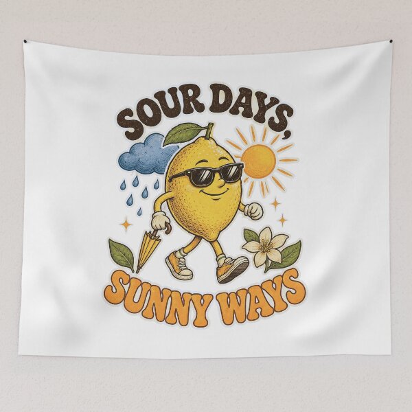 Item preview, Sour Days Sunny Ways Funny Retro Lemon  designed and sold by JerdbordinShop.