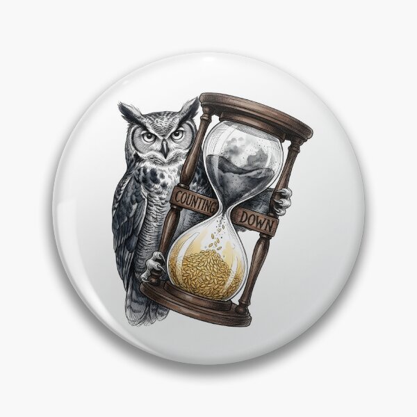 Item preview, Counting Down - Wise Owl Hourglass Watercolor Art designed and sold by SoulPT.
