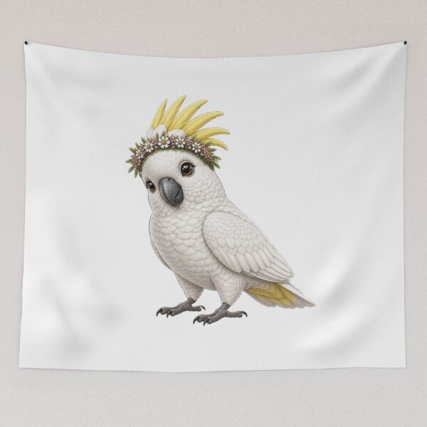 Item preview,  Floral Cockatoo bursting with personality designed and sold by BRETT'S ART STUDIO.