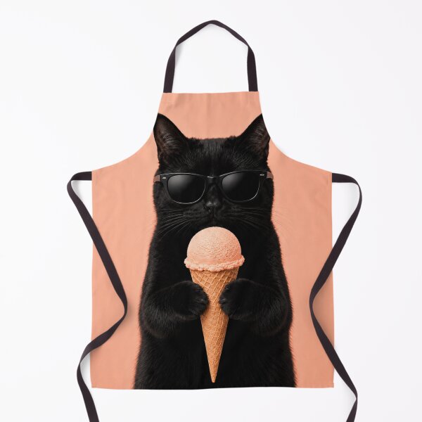 Item preview, Cool Cat with Peach Ice Cream designed and sold by LittleGinnyArt.