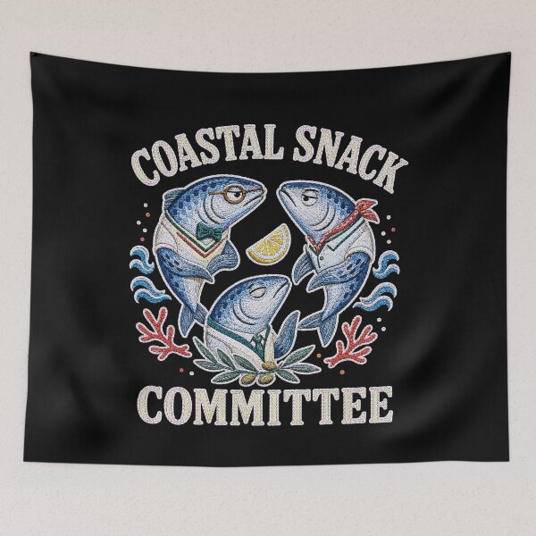 Item preview, Coastal Snack Committee Funny Sardine Foodie Fish designed and sold by JerdbordinShop.