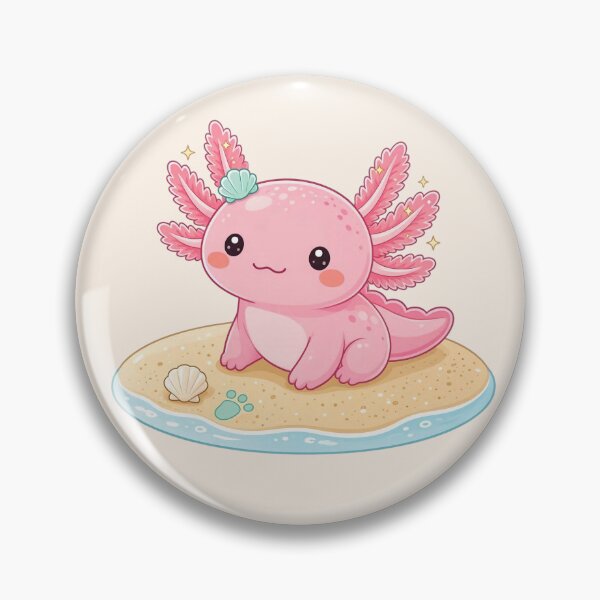 Item preview,  Cute Pink Axolotl on the Beach  designed and sold by SweetLilith.