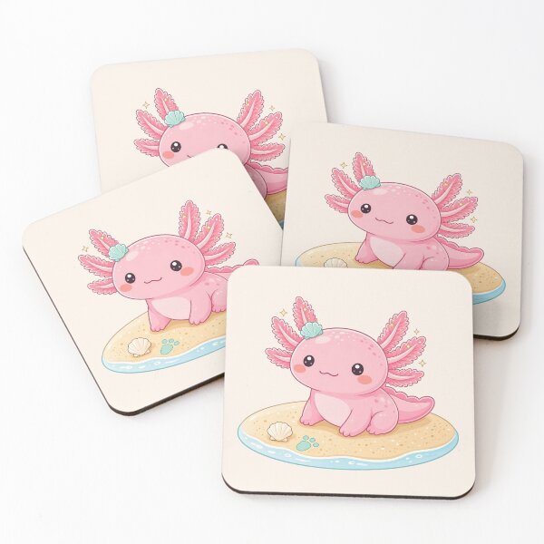 Item preview,  Cute Pink Axolotl on the Beach  designed and sold by SweetLilith.