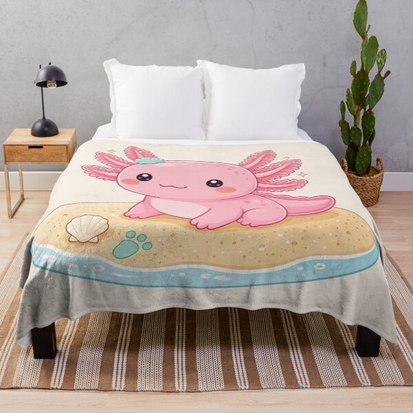 Item preview, Cute Pink Axolotl on the Beach designed and sold by SweetLilith.
