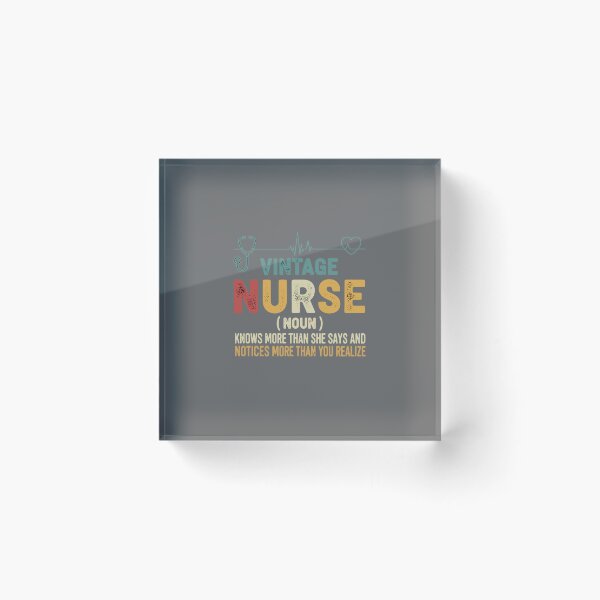 Item preview, Vintage Nurse (Noun) Knows More Than She Says And Notices More Than You Realize Registered Nurse Medical Professional Healthcare Worker designed and sold by SofiBlair.