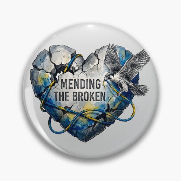 Item preview, Mending The Broken - Resilient Falcon and Heart Watercolor Art designed and sold by SoulPT.