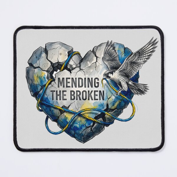 Item preview, Mending The Broken - Resilient Falcon and Heart Watercolor Art designed and sold by SoulPT.