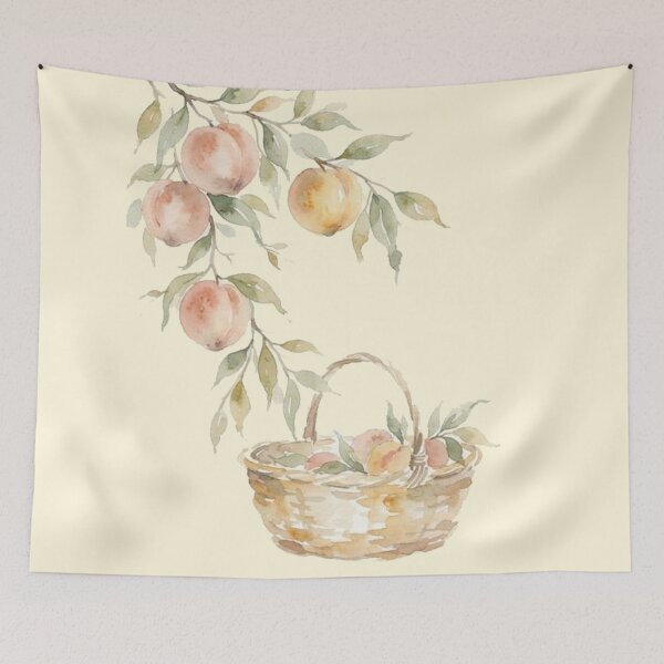 Item preview, "End of Summer" Limited Collection Peach Harvest Watercolor Art designed and sold by GrabaHuk.