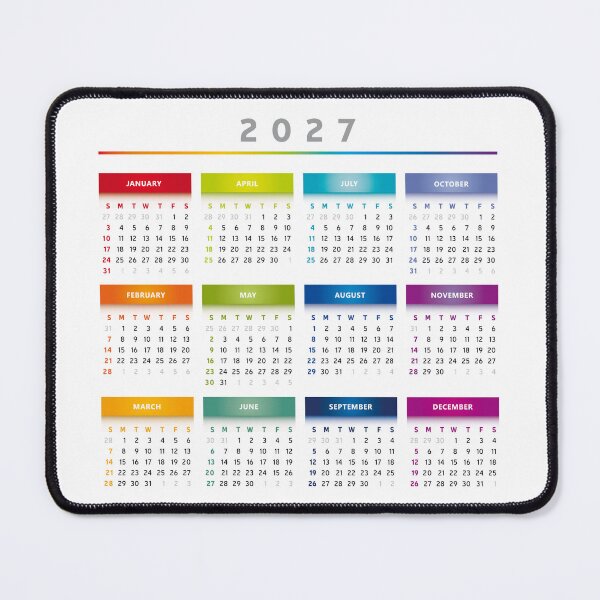 Item preview, 2027 Calendar in English with 4 quarters, Multicolor designed and sold by InfinityDsigns.