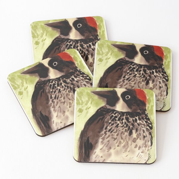 Item preview, spotted woodpecker in green forest designed and sold by zquaertyawyclo.