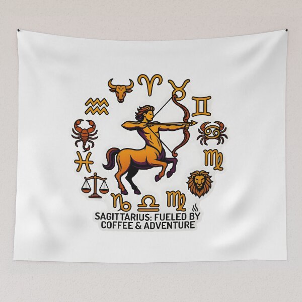 Item preview, Sagittarius Fueled By Coffee Adventure designed and sold by Zodiac Celestial Art.