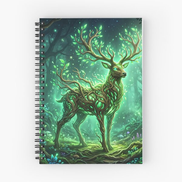 Item preview, Kami Spirit Deer of the Forest Magical Emerald Nature Art designed and sold by TheRichGallery.