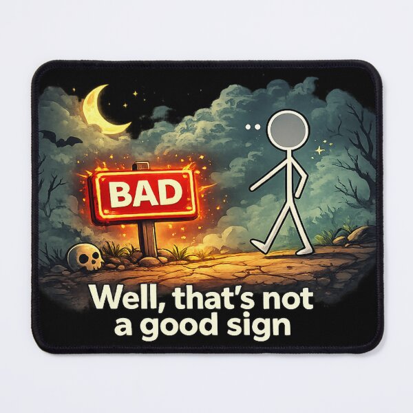 Item preview, Well That's Not a Good Sign Funny Stick Figure T-Shirt designed and sold by getpressedshirt.