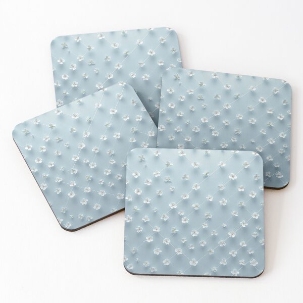 Item preview, Soft Blue Tiny Floral Mesh Pattern designed and sold by IntelliMindDesigns.