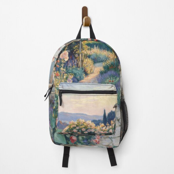 Item preview, Monet Inspired Rose Garden Cottage at Sunrise | French Country Cottage Wall Art | Impressionist Floral Landscape Print designed and sold by Tamas Das.