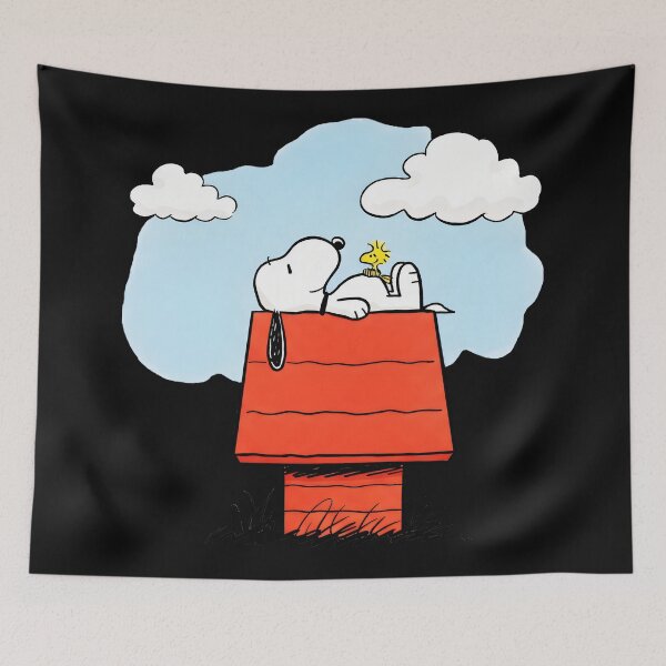 Item preview, Snoopy Woodstock Relaxing Peanuts Comic Strip Doghouse Scene designed and sold by NovaNeal.