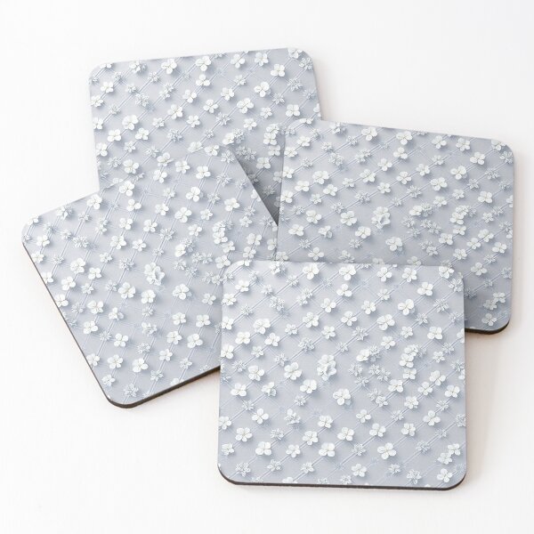 Item preview, Delicate White Blossom Grid Pattern designed and sold by IntelliMindDesigns.