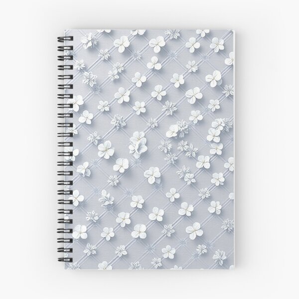 Item preview, Delicate White Blossom Grid Pattern designed and sold by IntelliMindDesigns.