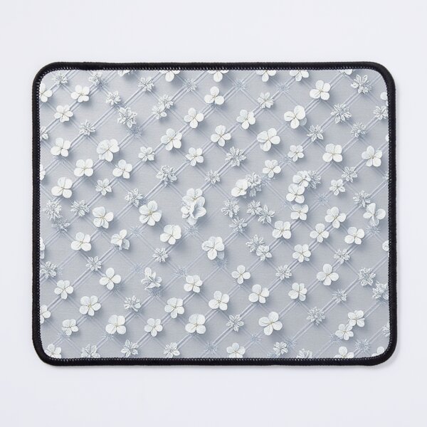 Item preview, Delicate White Blossom Grid Pattern designed and sold by IntelliMindDesigns.