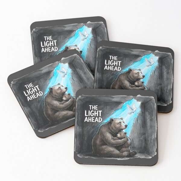 Item preview, The Light Ahead - Hopeful Bears and Dove Watercolor Art designed and sold by SoulPT.