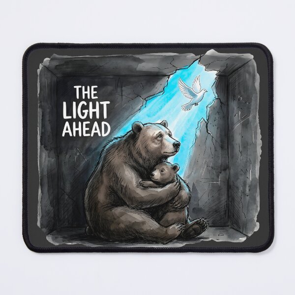 Item preview, The Light Ahead - Hopeful Bears and Dove Watercolor Art designed and sold by SoulPT.