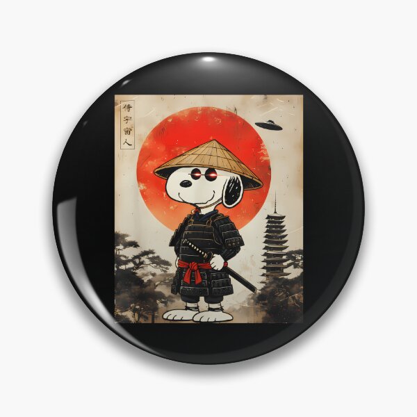 Item preview, Samurai Alien Snoopy Japanese Warrior Peanuts UFO Fan designed and sold by NovaNeal.