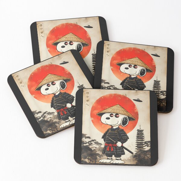 Item preview, Samurai Alien Snoopy Japanese Warrior Peanuts UFO Fan designed and sold by NovaNeal.