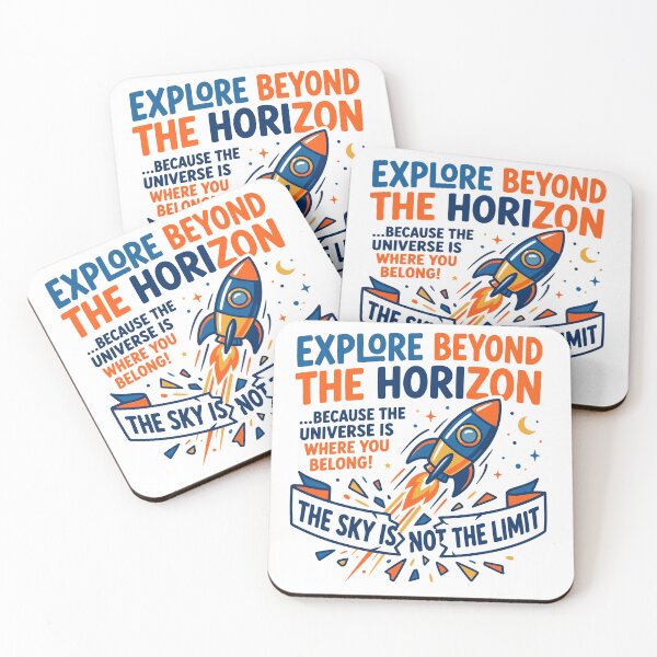 Item preview, Explore Beyond The Horizon - Rocket Launch Motivational Illustration designed and sold by Sekla-Studio.