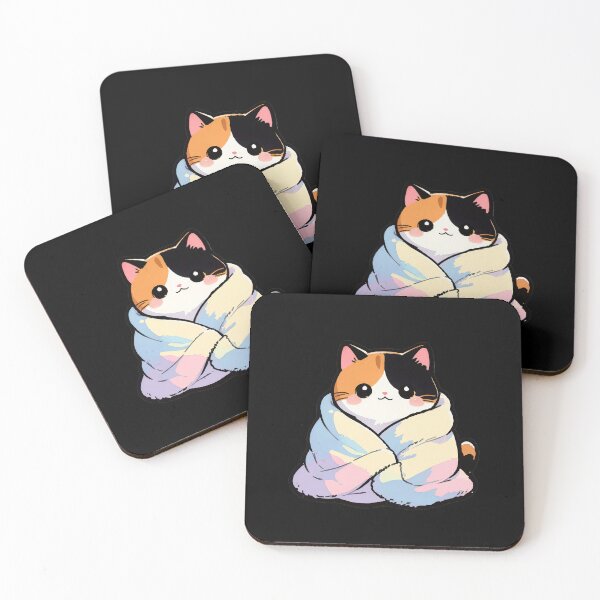 Item preview, Cute Calico Cat Wrapped in a Cozy Blanket | Kawaii Cat Lover T-Shirt designed and sold by Nuttajak.
