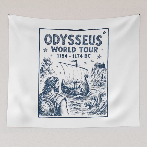 Item preview, Odysseus World Tour, Greek Mythology Gift, The Odyssey Homer designed and sold by AmetheaVex.