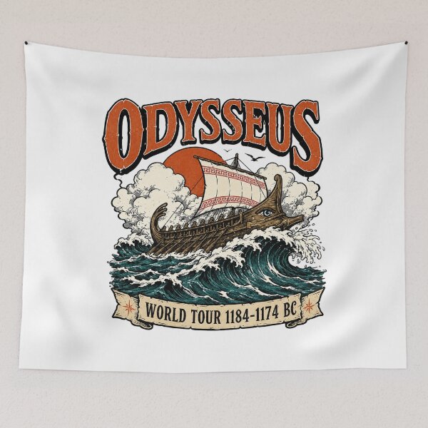 Item preview, Odysseus World Tour, Greek Mythology Ship, The Odyssey Nautical Epic designed and sold by AmetheaVex.