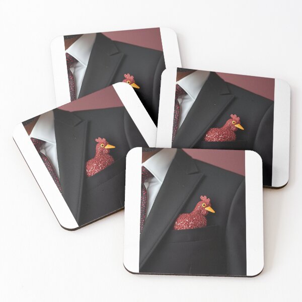 Item preview, Red Glitter Chicken Pocket Square – Humorous Fashion Photography designed and sold by Designs By Ms Mal_Tas.