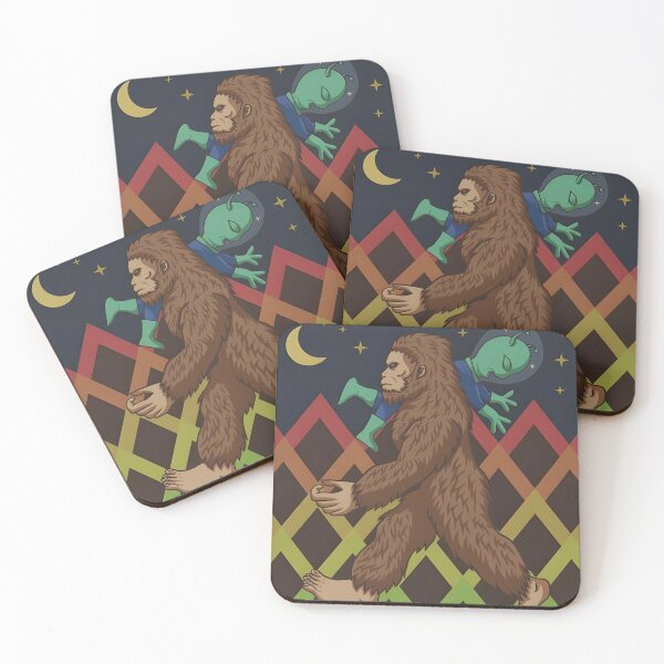 Item preview, bigfoot and alien poster designed and sold by KlingIssacs.