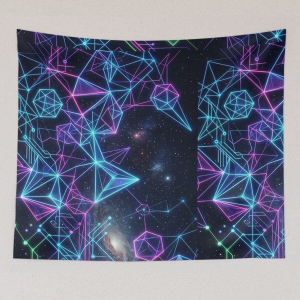 Item preview, Neon Cyber Sacred Geometry Space Network designed and sold by LUKOWEAR.