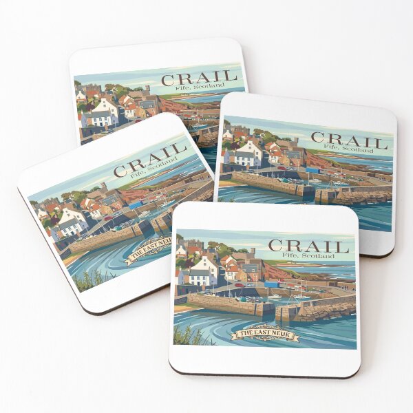 Item preview, Crail Harbour, East Neuk of Fife Scotland | Vintage Coastal Travel Poster designed and sold by S-and-W-4ever.