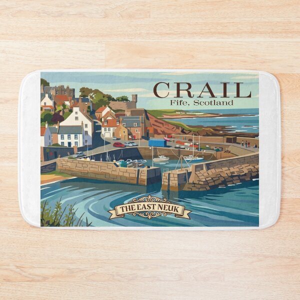 Item preview, Crail Harbour, East Neuk of Fife Scotland | Vintage Coastal Travel Poster designed and sold by S-and-W-4ever.