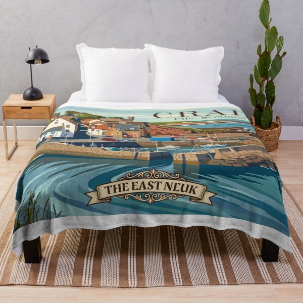 Item preview, Crail Harbour, East Neuk of Fife Scotland | Vintage Coastal Travel Poster designed and sold by S-and-W-4ever.
