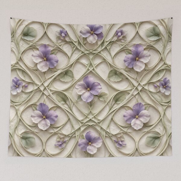 Item preview, Purple Violet Lattice Floral Pattern designed and sold by IntelliMindDesigns.