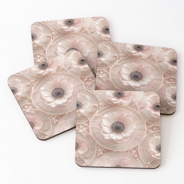 Item preview, Soft Peach Anemone Circle Pattern designed and sold by IntelliMindDesigns.